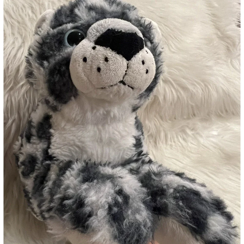 Disney Snow Leopard Plush Stuffed Animal Black‎ Gray White Sitting 14